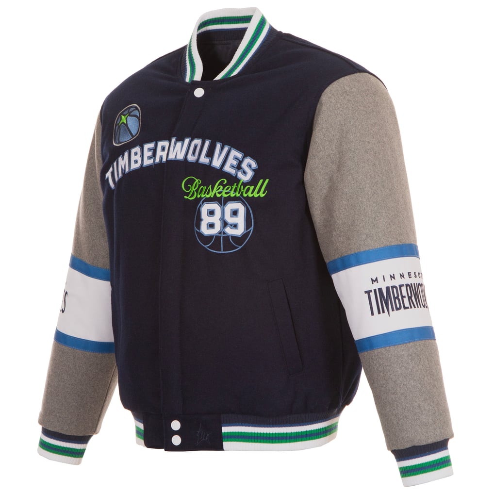 Minnesota Timberwolves JH Design Reversible Wool Full-Zip Jacket - Navy